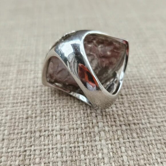 Women Ring Faux Turquoise Stone Silver Tone Fashion Jewelry Ring Size 8.5 - Picture 7 of 12